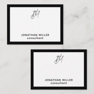 Naam en titel van modern script notitiekaartje