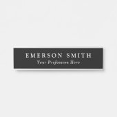 Naam en titel zwarte of aangepaste kleurenprofessi deurbordje (Voorkant)