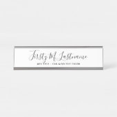 Naam en titelkalligrafie - KAN KLEUR BEWERKEN Bureau Naambordje (Voorkant)