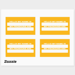 Naam en voornaam honing rechthoekige sticker