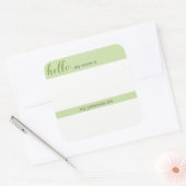 Naam en voornaamwoord Label - Green Square (Envelop)