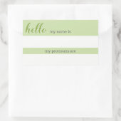 Naam en voornaamwoord Label - Groen (Tas)