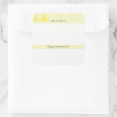 Naam en voornaamwoord Label - Yellow Square (Tas)