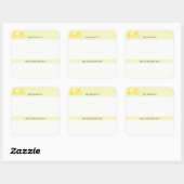 Naam en voornaamwoord Label - Yellow Square (Vel)