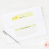 Naam en voornaamwoord Label - Yellow Square (Envelop)