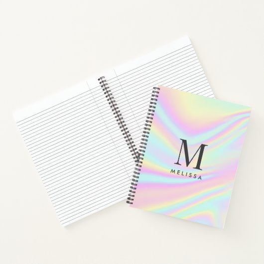 Naam esthetisch holografisch monogram notitieboek (Binnen)