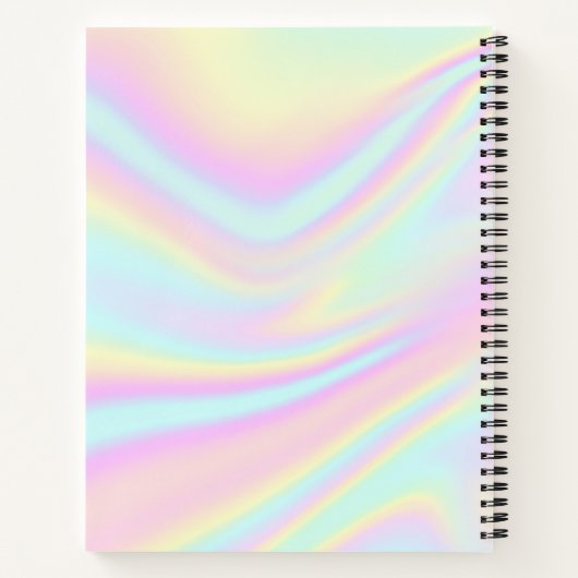 Naam esthetisch holografisch monogram notitieboek (Achterkant)