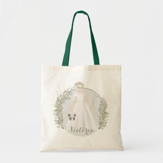 Naam Eucalyptus Bloemenmeisje Tote Bag (Voorkant)