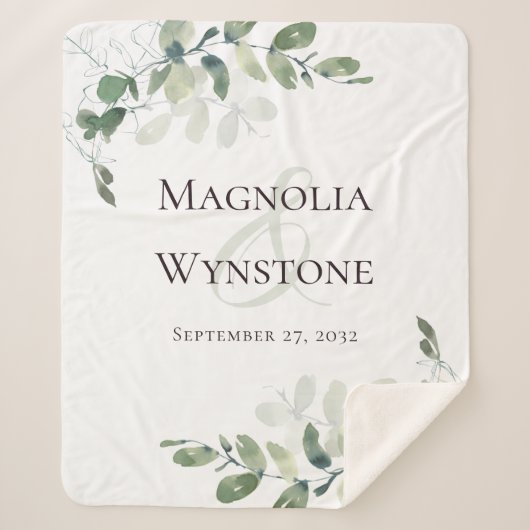 Naam Eucalyptus Couple Datum Sherpa Deken (Voorkant)