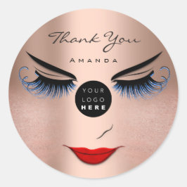 Naam Eyelash Sweet 16th Roos Logo Qr Code Ronde Sticker