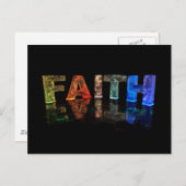 Naam Faith in 3D-lichten (foto) Briefkaart (Voorkant / Achterkant)