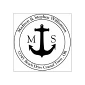 Naam familie anker monogram rubberstempel (Afrduk)