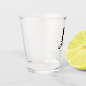 Naam Familie Eenvoudige Typografie Tekst Monogram  Shot Glas (Links)