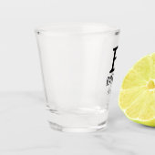Naam Familie Eenvoudige Typografie Tekst Monogram  Shot Glas (Links)