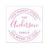 Naam familie Fuchsia | Rondretouradres Zelfinktende Stempel (Design)