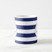 Naam familiereunion Blue Nautical Anchor Monogram Koffiemok (Center)