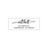 Naam Fancy Brush Script Adres Zelfinktende Stempel (Design)