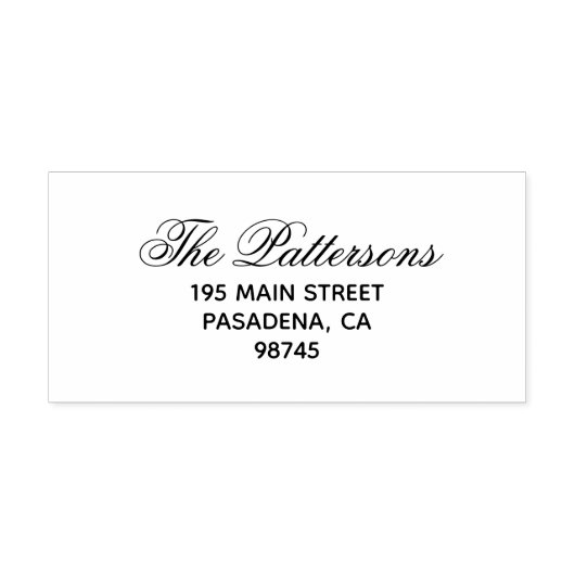 Naam fancy script naam retouradres zelfinktende stempel (Design)