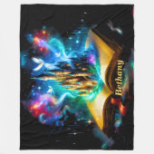 Naam, Fantasy Boek Kasteel Fleece Deken (Voorkant)