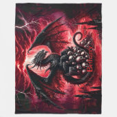 Naam, Fantasy Vuurdraak met Schedels Fleece Deken (Voorkant)