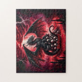 Naam, Fantasy Vuurdraak met Schedels Legpuzzel (Verticaal)