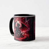 Naam, Fantasy Vuurdraak met Schedels Mok (Voorkant links)