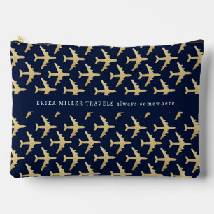 Naam Faux Gold Vliegtuigen Reizen Etui