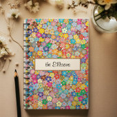 Naam || Fel Kleurrijk Bloemenpatroon Spiraal Notitieboek