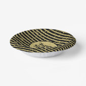 Naam | Fijne verjaardag Goud/Witte Eenvoudige Stri Papieren Kommen (Gebogen)