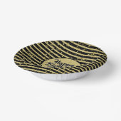 Naam | Fijne verjaardag zwart/gouden eenvoudige st Papieren Kommen (Gebogen)