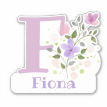 Naam Fiona plus Initiaal met Floral Design