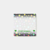  naam; flauw, kleurrijk sterrenpatroon post-it® notes (Voorkant)