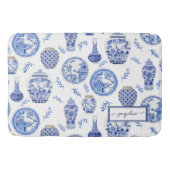Naam Floral Blue n White Ginger Jar Flower  Badmat (Voorkant)
