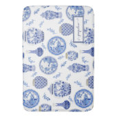 Naam Floral Blue n White Ginger Jar Flower Badmat (Voorkant Verticaal)