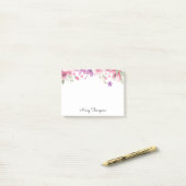 Naam Floral Border Script Post-it® Notes (Op bureau)