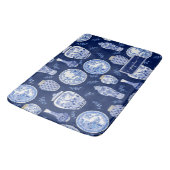 Naam Floral Navy in White Ginger Jar Flower Badmat (Gekanteld)