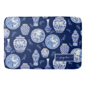 Naam Floral Navy in White Ginger Jar Flower  Badmat (Voorkant)