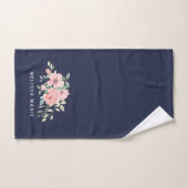 Naam Floral Waterverf Navy Hand Towel Bad Handdoek (Handdoek)