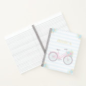 Naam Flower Bicycle Cute Pastel Hipster Notitieboe Notitieboek (Binnen)