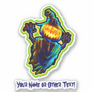 Naam Flying Pumpkin Ghost Witch Pet Halloween toev Sticker