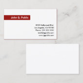 Naam Focus op rood op effen wit Visitekaartje (Voorkant / Achterkant)