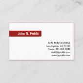 Naam Focus op rood op effen wit Visitekaartje (Voorkant)