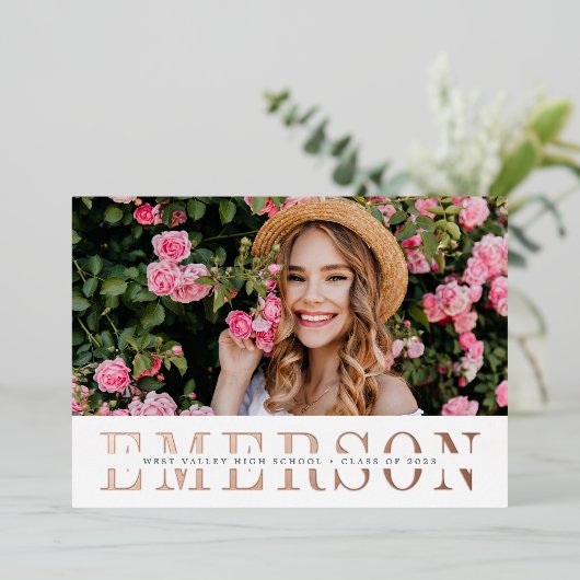 Naam Folie | Aankondiging foto-Afstuderen (Staand Voorkant)