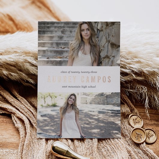 Naam Folie | Aankondiging van twee foto-Afstuderen