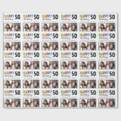 Naam Foto 50e verjaardag Cadeaupapier (Vlak)