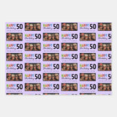 Naam Foto 50e Verjaardag Wrapping Paper (Voorkant 2)