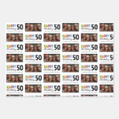 Naam Foto 50e Verjaardag Wrapping Paper (Voorkant)