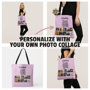 Naam Foto Collage Beste Mam Ooit Schattige Keepsak Tote Bag