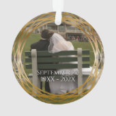 Naam & Foto Golden 50th Wedding Jubileum Gift Ornament (achterkant)