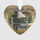 Naam & Foto Golden 50th Wedding Jubileum Heart Ornament (achterkant)